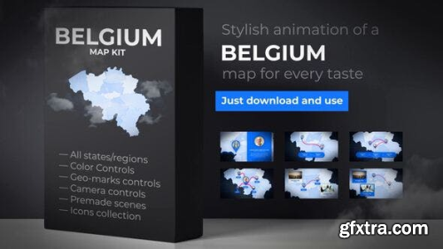 VideoHive Belgium Map - Kingdom of Belgium Map Kit 24231052