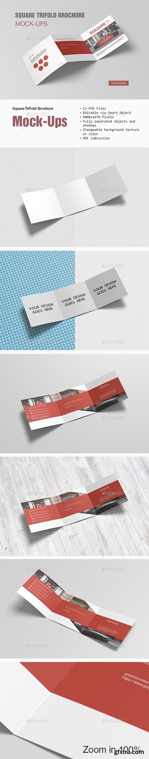 GraphicRiver - Square TriFold Brochure Mockup 23525982