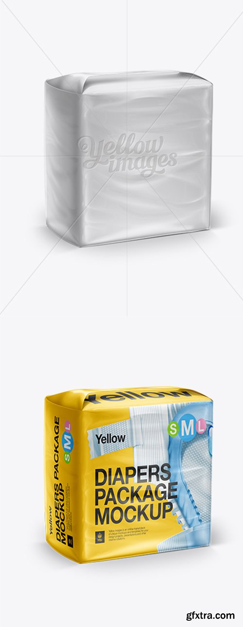 Download Diapers Large Package Half Side View Mockup 11159 Gfxtra PSD Mockup Templates