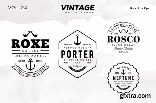 40 Vintage Logo & Badge Bundle Vol. 3