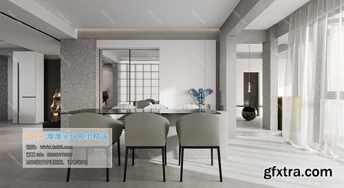 Dining Room & Kitchen Interior Scene 21 (2019)