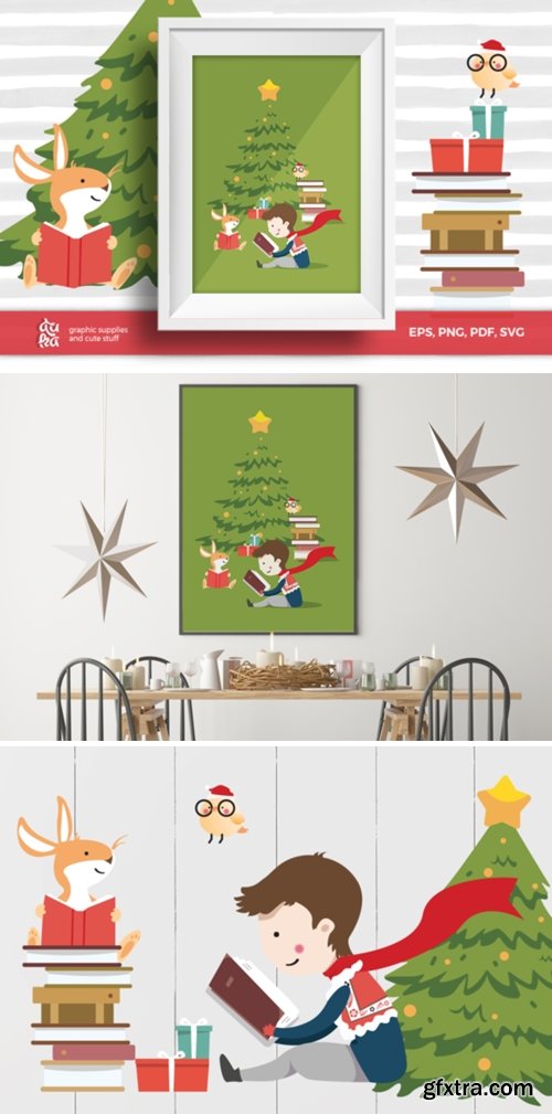 Christmas Card A6 & Vector Elements 1669839