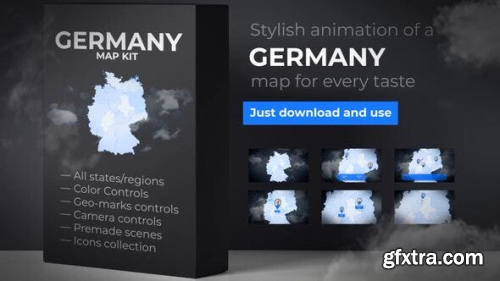 VideoHive Germany Map - Deutschland Map Kit - Federal Republic of Germany Map 24039674