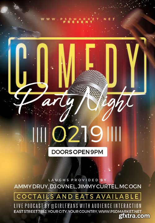 Comedy party night - Premium flyer psd template