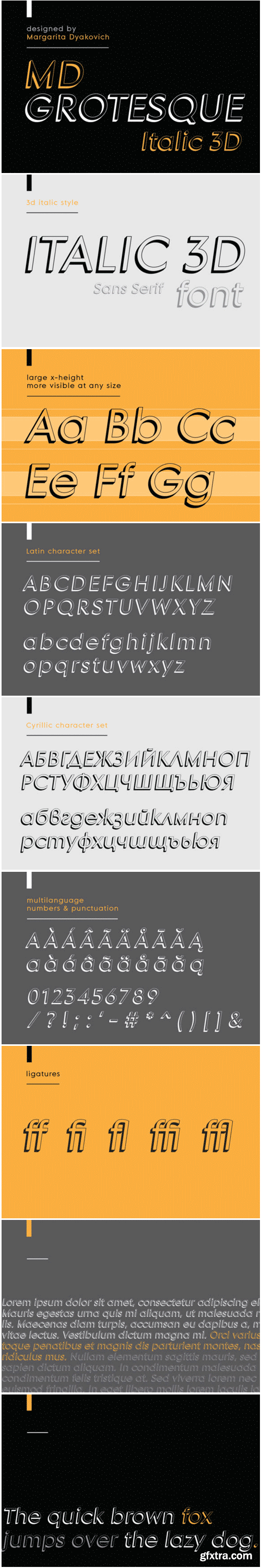 MD Grotesque Italic 3D Font