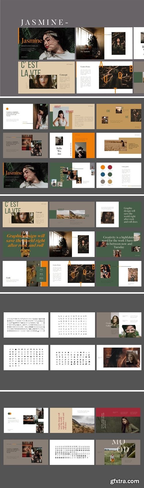 Jasmine Lookbook Powerpoint, Keynote and Google Slides Templates