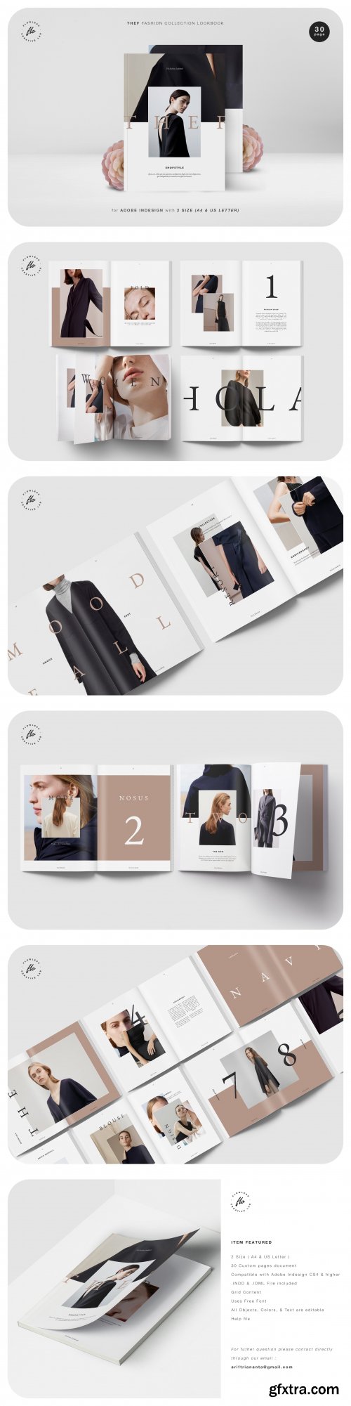 CreativeMarket - THEF Fashion Collection Lookbook 3904382  