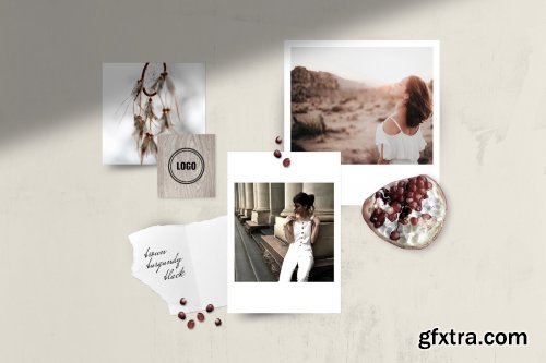 CreativeMarket - Realistic Mood Board Mockup -Vintage 3896841