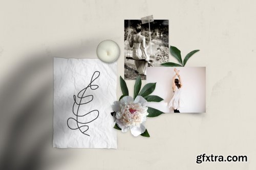 CreativeMarket - Realistic Mood Board Mockup -Vintage 3896841