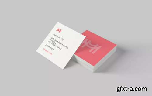 Square Business Card Mockups