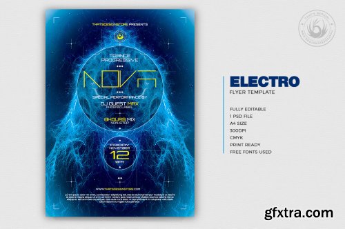 CreativeMarket - Electro Flyer Template V1 259261