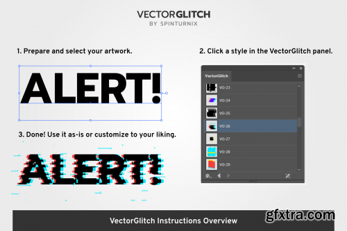 VectorGlitch | 60 Graphic Styles for Illustrator + Bonus