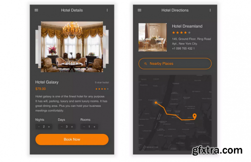 Niwaas - Hotel Booking & Reservation Sketch UI Kit