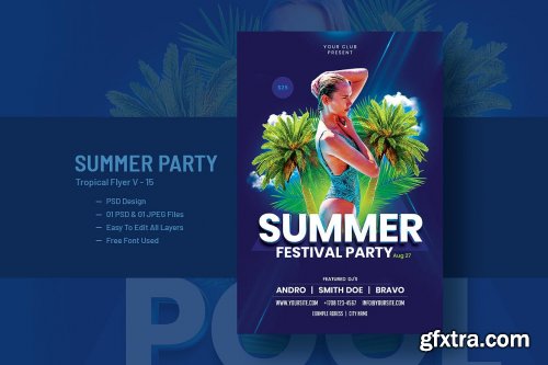 Summer House Party Flyer Template V-15