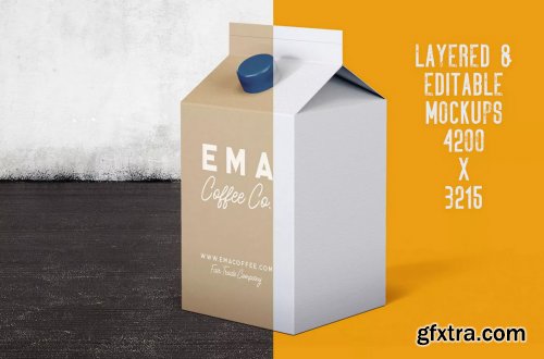 6 Milk Coffee Juice Carton Packaging Mockups1