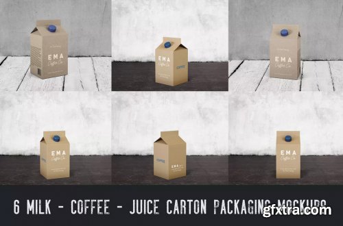 6 Milk Coffee Juice Carton Packaging Mockups1