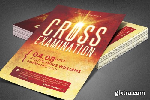 CreativeMarket - Cross Examination Church Flyer 3885549