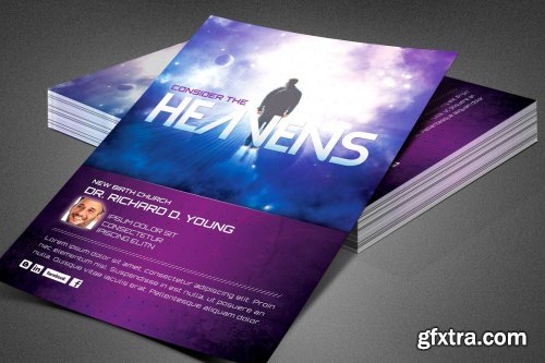 CreativeMarket - Consider the Heavens Church Flyer 3898358