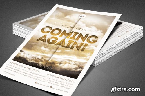 CreativeMarket - Coming Again Church Flyer Template 3904293