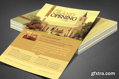 CreativeMarket - Church Grand Opening Flyer Template 3911443