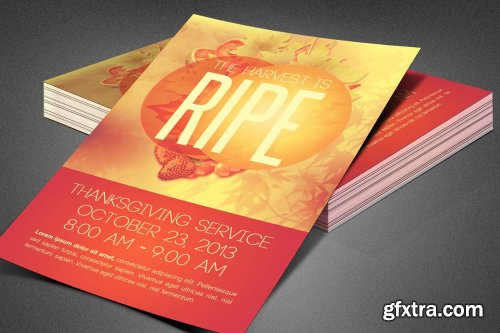 CreativeMarket - Church Harvest Thanksgiving Flyer Template 3900502