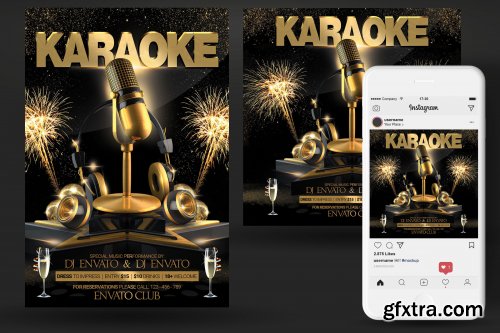 CreativeMarket - Karaoke Night Party Flyer 3917397