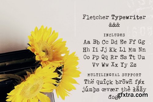 CreativeMarket - Fletcher Typewriter Font & Extras 3939590