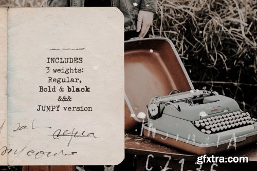 CreativeMarket - Fletcher Typewriter Font & Extras 3939590