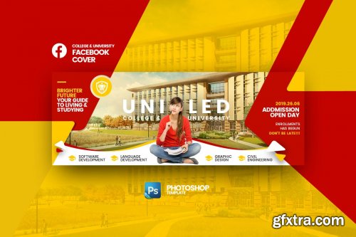 Uniled University FB Cover Photoshop Templat