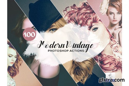 CreativeMarket - 100 Modern Vintage Photoshop Actions 3934804