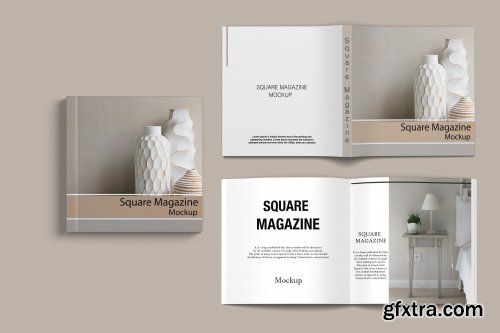 Square Magazine Mockup