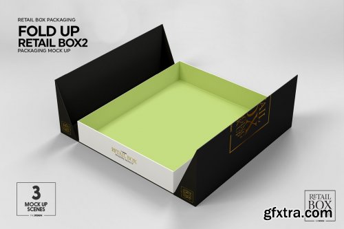 CreativeMarket - Fold Up Retail Thin Box Mockup 3950130