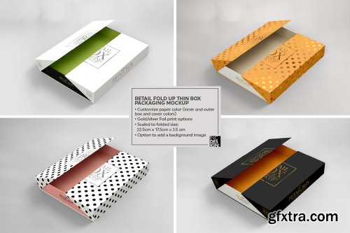 CreativeMarket - Fold Up Retail Thin Box Mockup 3950130