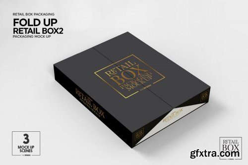 CreativeMarket - Fold Up Retail Thin Box Mockup 3950130