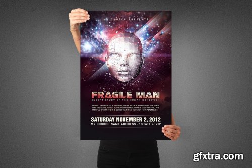 CreativeMarket - Fragile Man Church Poster Template 3951453