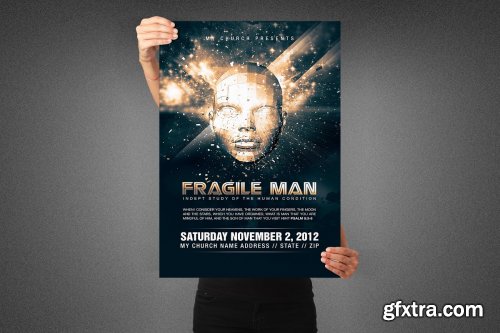 CreativeMarket - Fragile Man Church Poster Template 3951453