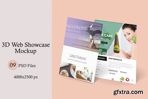 CreativeMarket - 3D Web Showcase Mockup 3915929