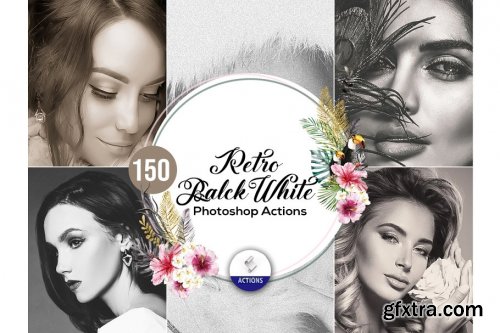 CreativeMarket - 150 Retro BW Photoshop Actions 3937957