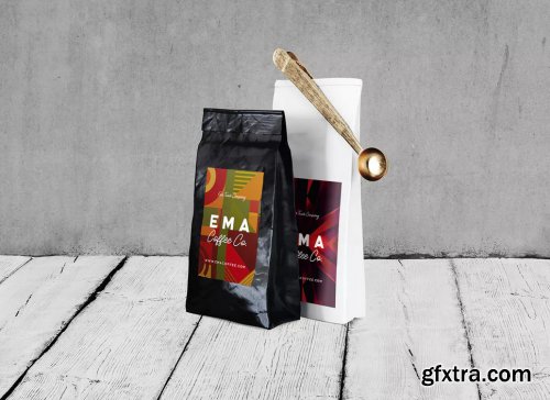 4 Coffee Bags & Package Mockups