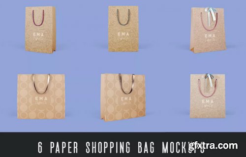 6 Paper Shopping Bag Mockups