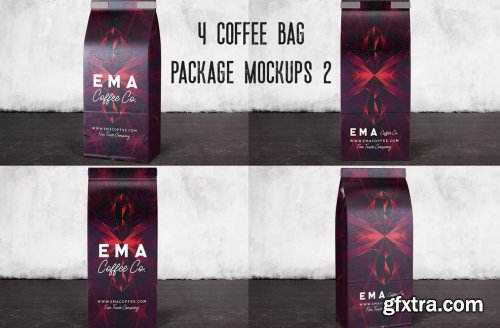 4 Coffee Bag Package Mockups 2