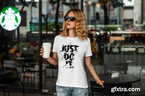 CreativeMarket - T-Shirt Mock-Up's Casual Girl 3797643