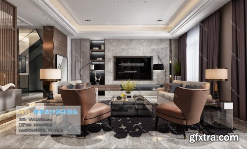 Modern Style Livingroom Interior Scene 20 (2019)