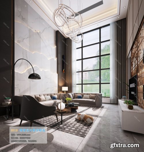 Modern Style Livingroom Interior Scene 21 (2019)