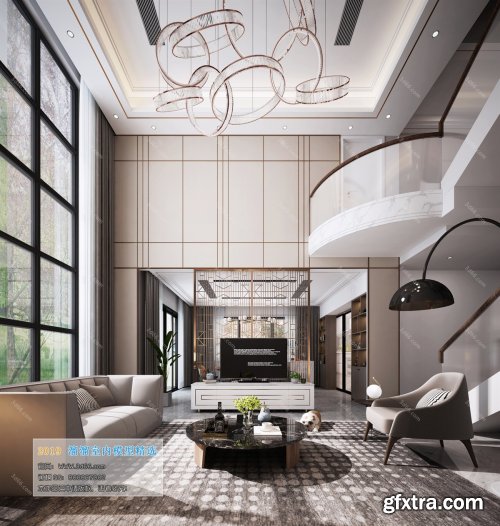 Modern Style Livingroom Interior Scene 21 (2019)