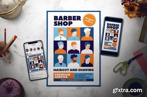 Barbershop Flyer Set