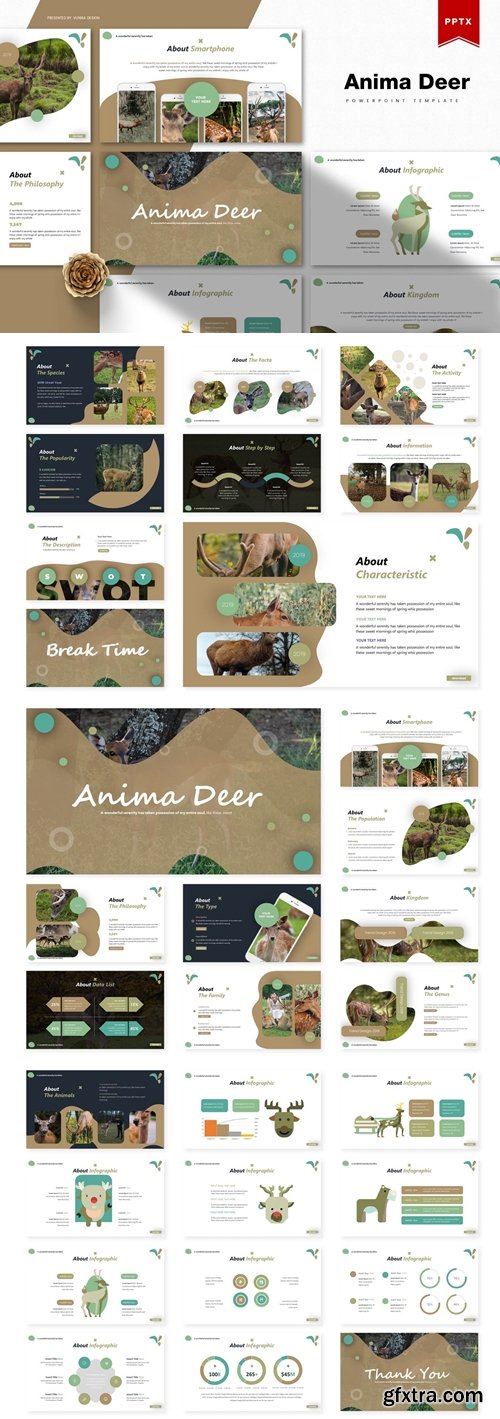 Anima Deer Powerpoint, Keynote and Google Slides Templates