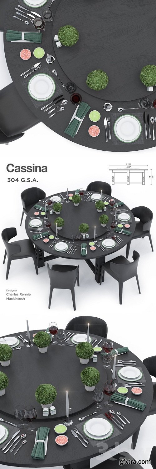 Cassina 304 GSA 3D Model