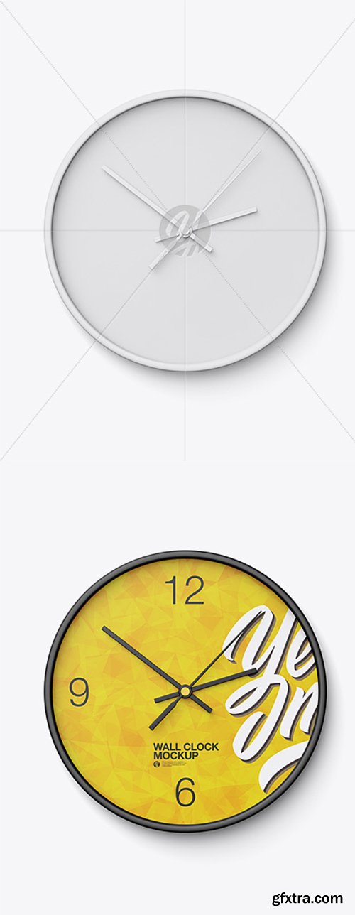 Round Wall Clock Mockup - Front View 31022