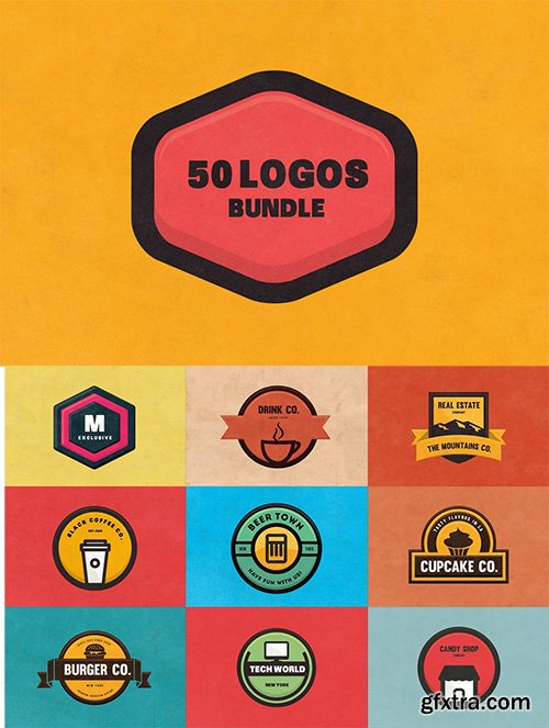 50 Modern and Flat Design Logos & Badges